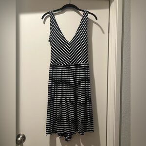LOFT Black & White Stripe Dress